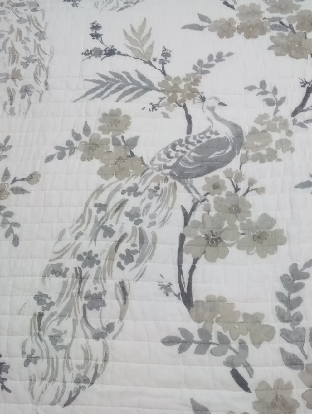 Reversable Twin Floral Toile Quilted Bedspread & Sham NWT $209.99